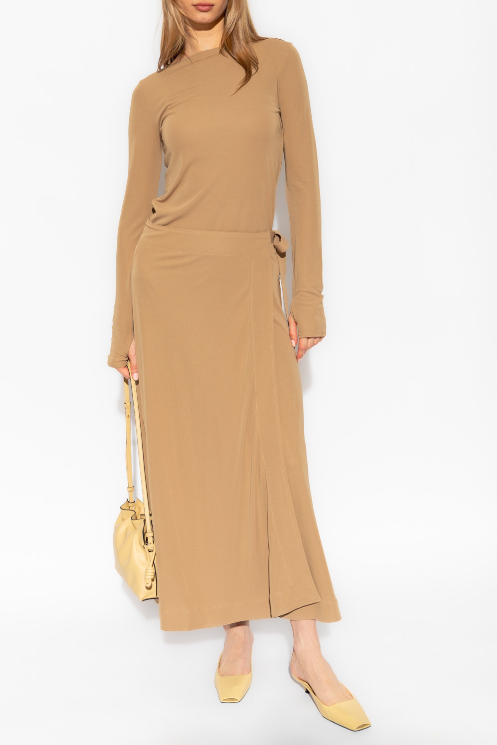 Totême Tied-waist Maxi Skirt In Nude