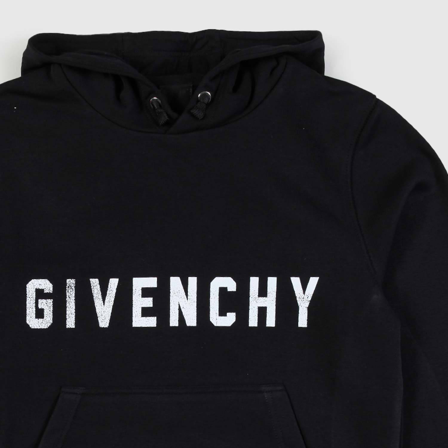 Givenchy Logo-print Cotton Hoodie In Black