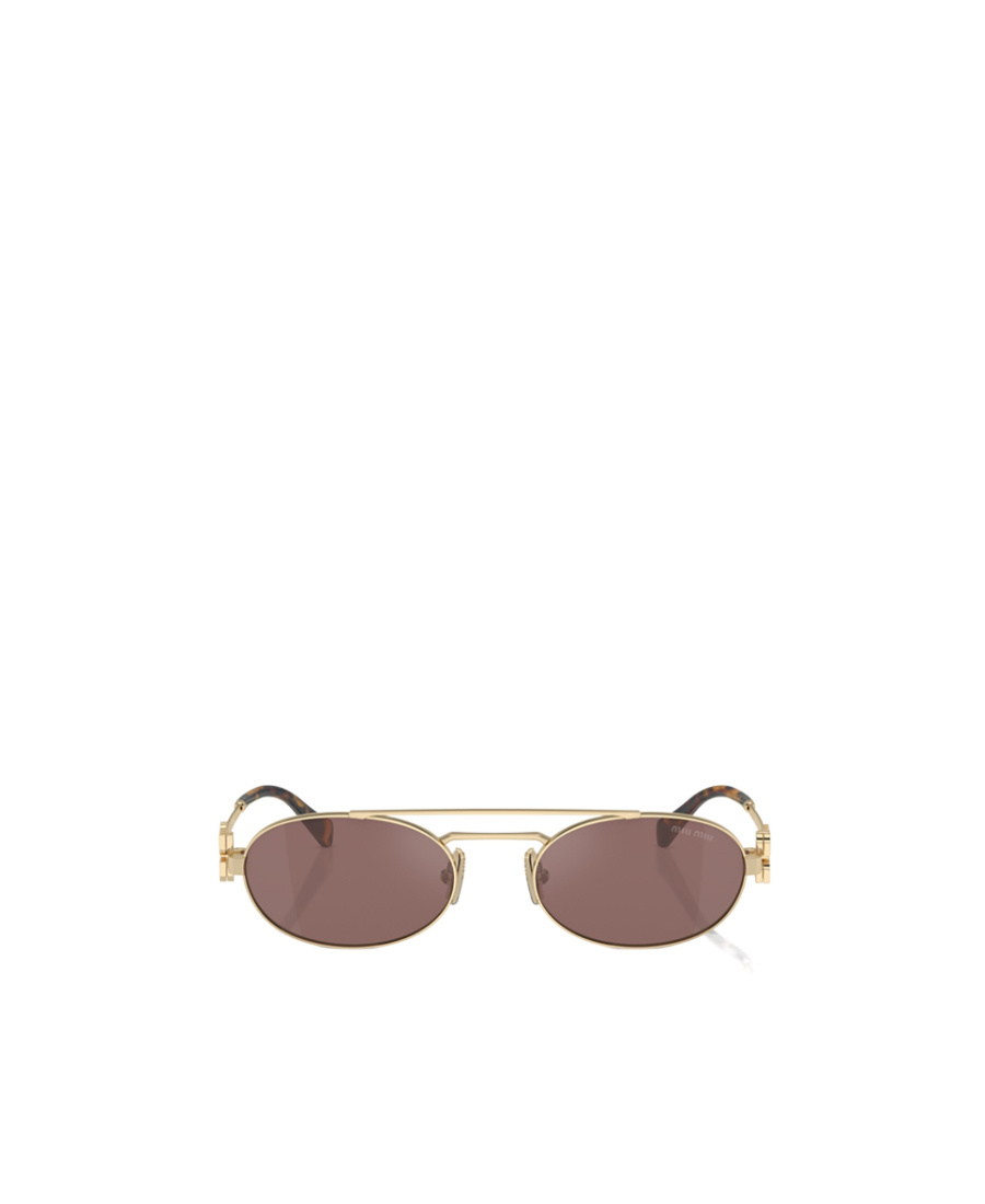 Miu Miu Oval-frame Sunglasses In Brown