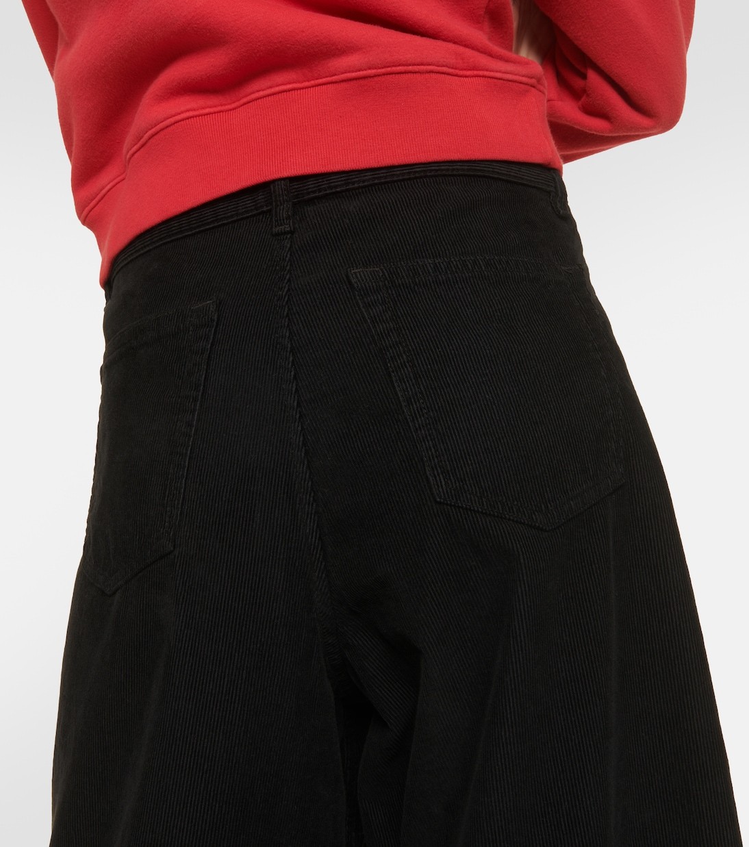 The Row Chan Cotton Corduroy Wide-leg Pants In Black