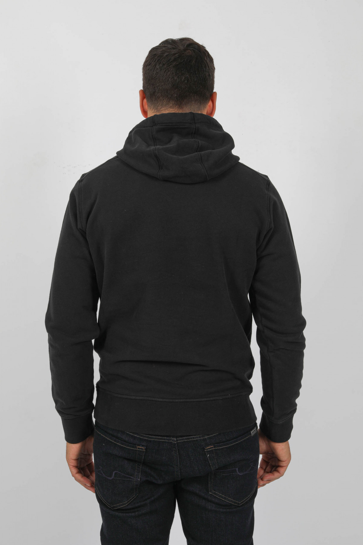Stone Island Abstract-print Cotton Hoodie In Black