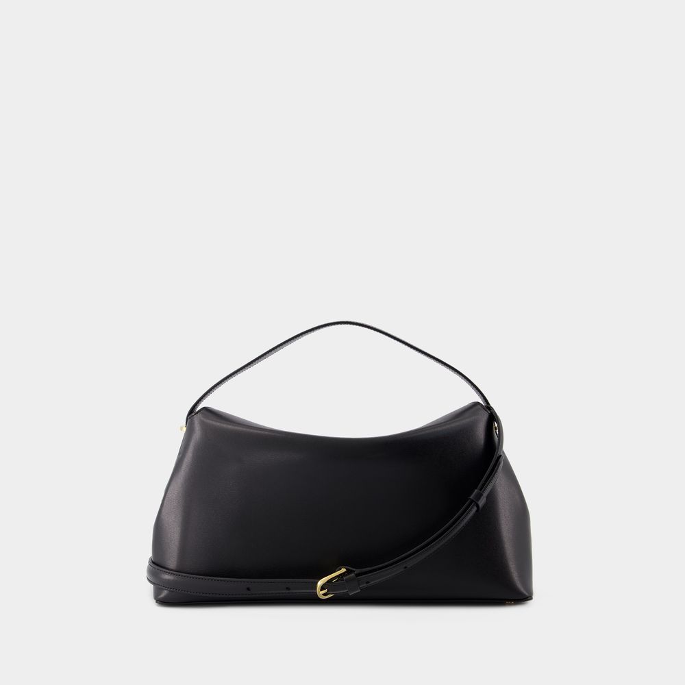 Totême T-lock Leather Tote Bag In Black