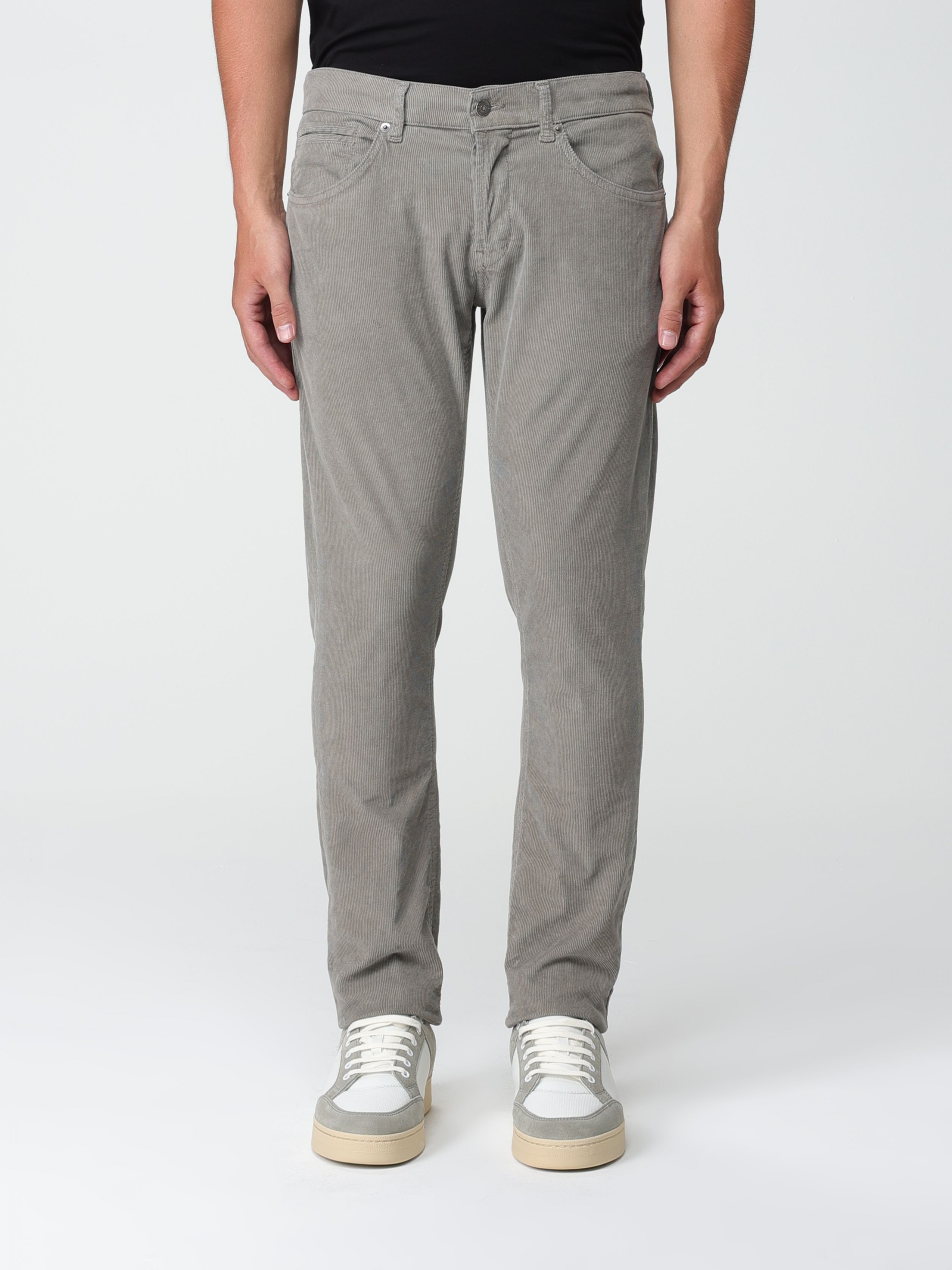 Dondup Belt-lined Casual Pants In Gray