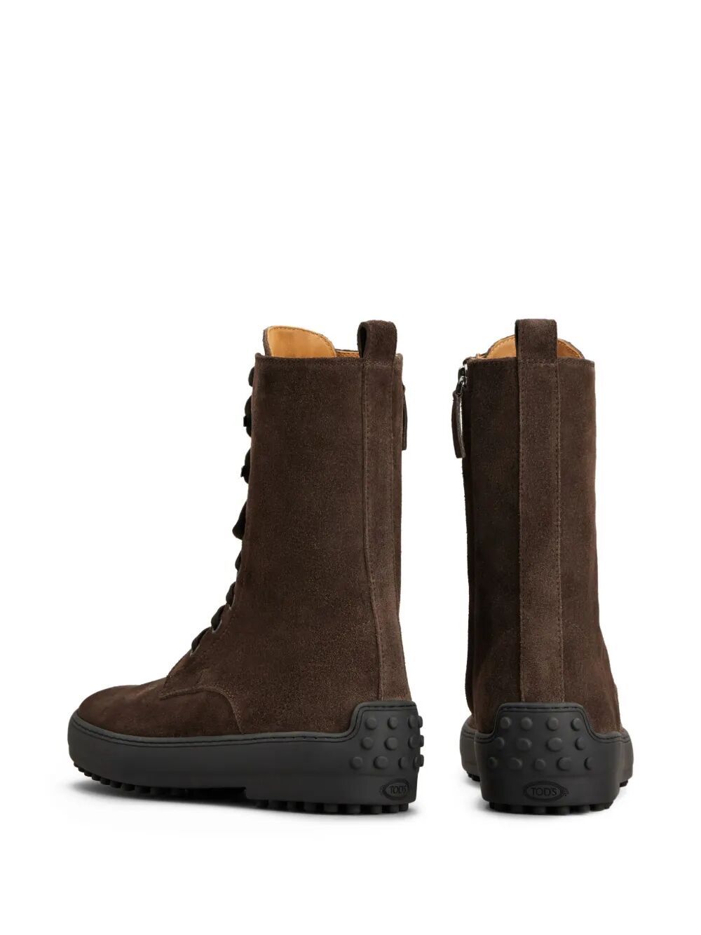 Tod's Winter Driver Sole High Lace Up Boots Shoes In Black