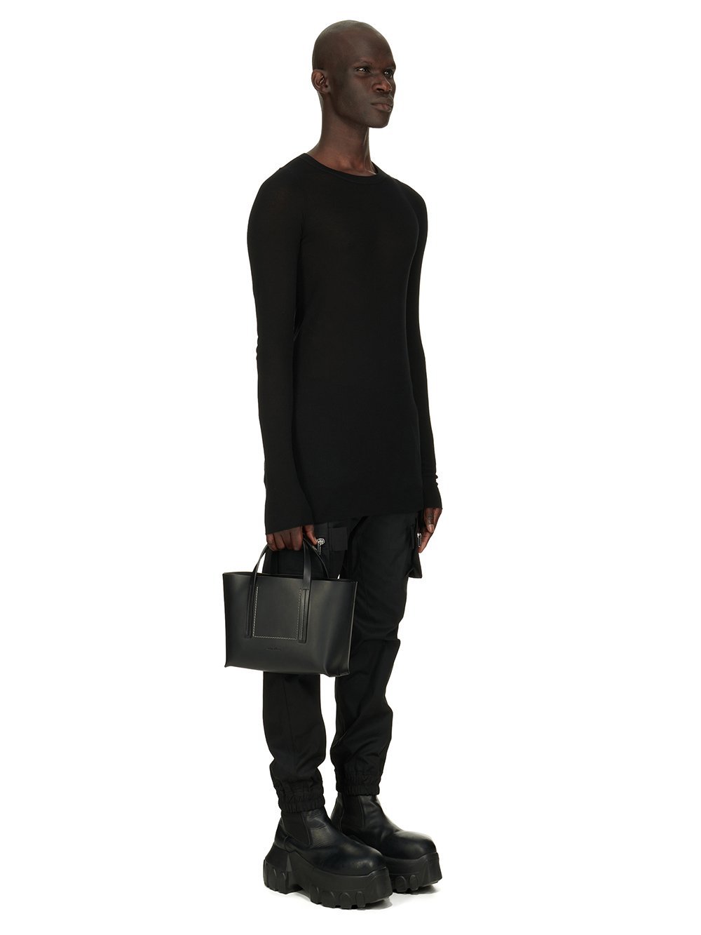 Rick Owens Logo Handbag In Black