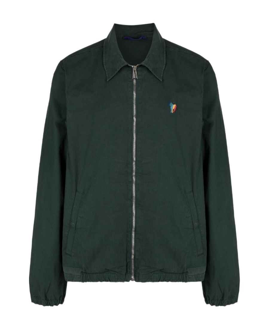 Ps By Paul Smith Zebra-motif Bomber Jacket In Green