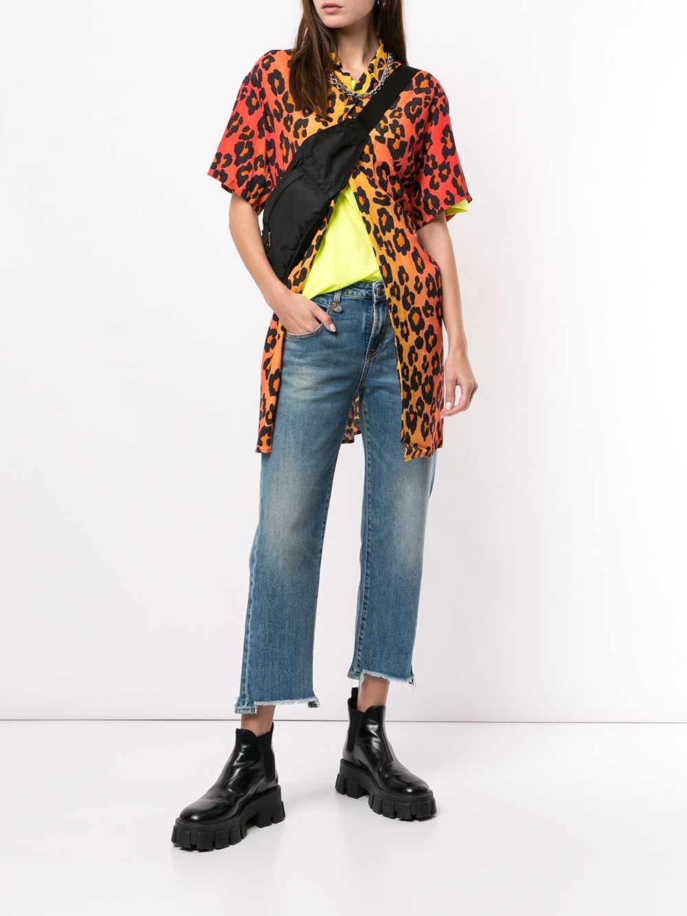 R13 Boy Straight Cropped Frayed Mid-rise Straight-leg Jeans In Blue