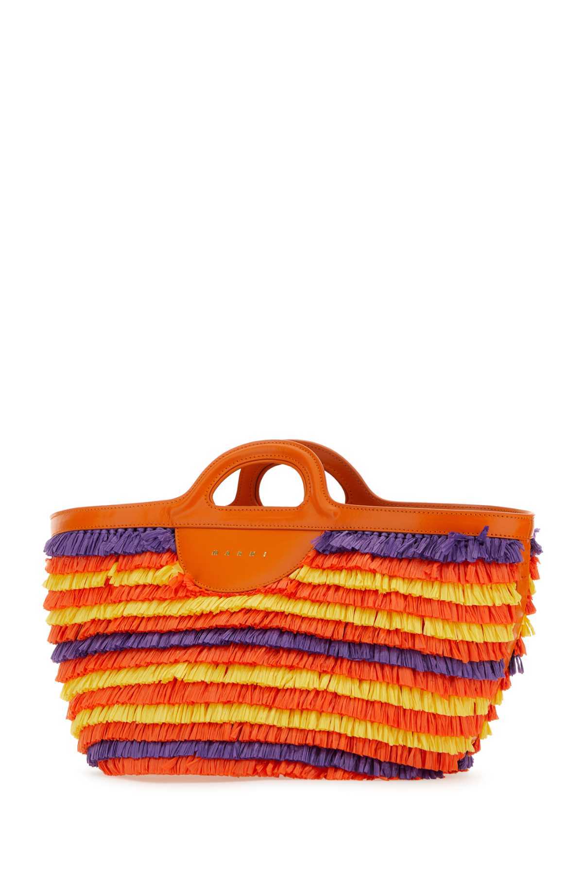 Marni Tropicalia Fringed Bag In Orange