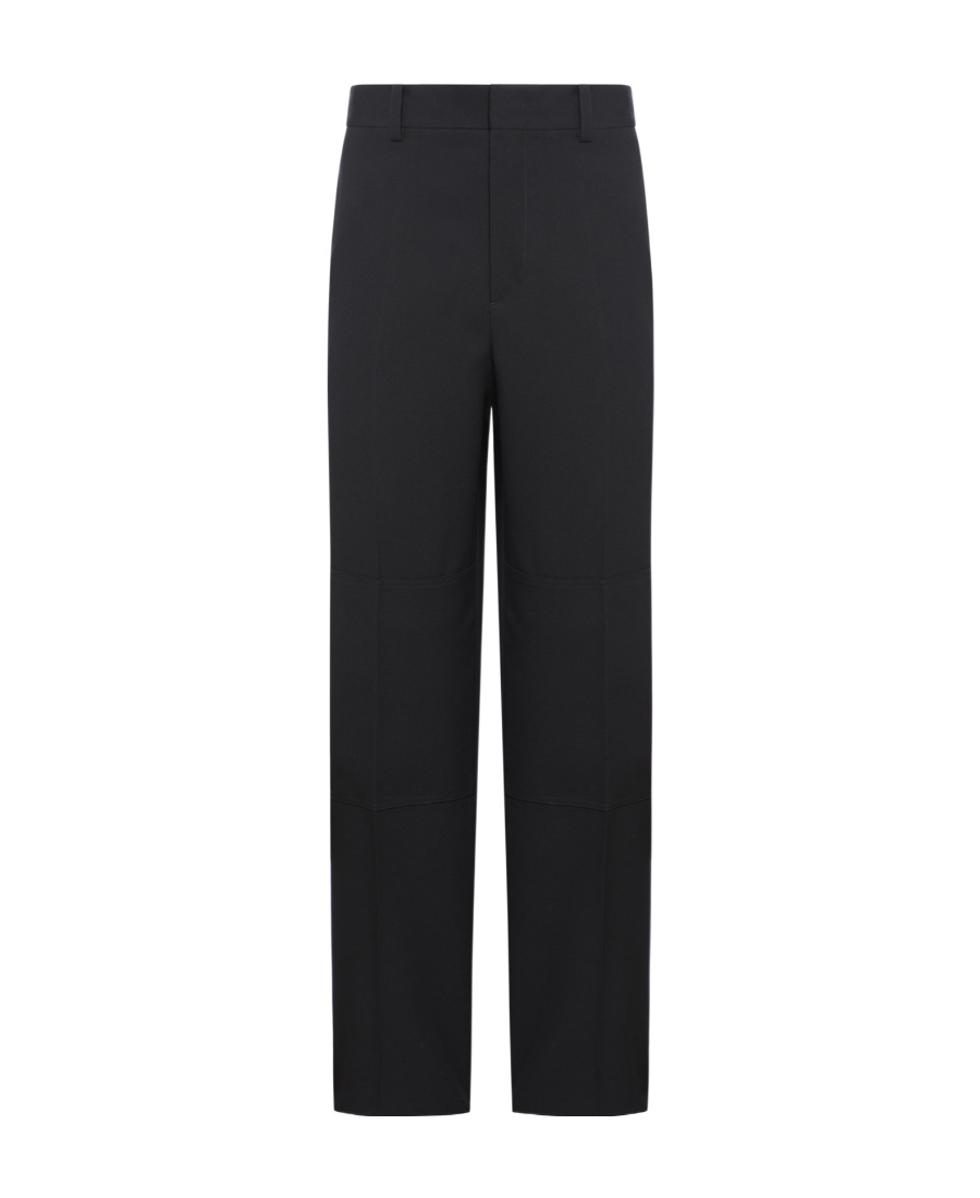 Jil Sander High-waist Wool Wide-leg Trousers In Black