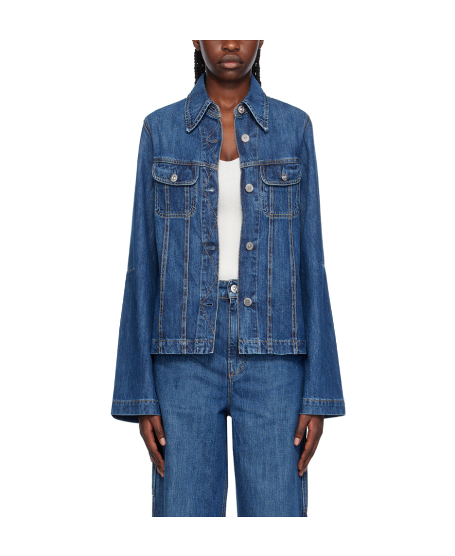 Our Legacy Single-breasted Denim Jacket In Blue