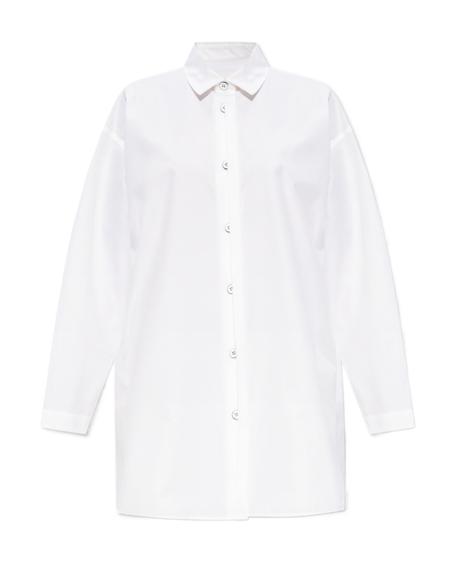Shop Jil Sander Split-cuffs Poplin Cotton Shirt In White