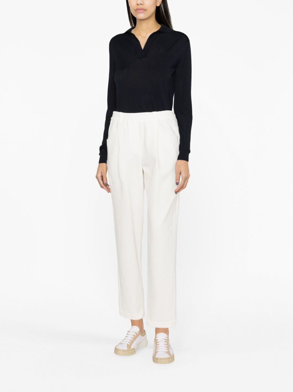 Brunello Cucinelli Pleated Cotton-blend Twill Tapered Pants In White