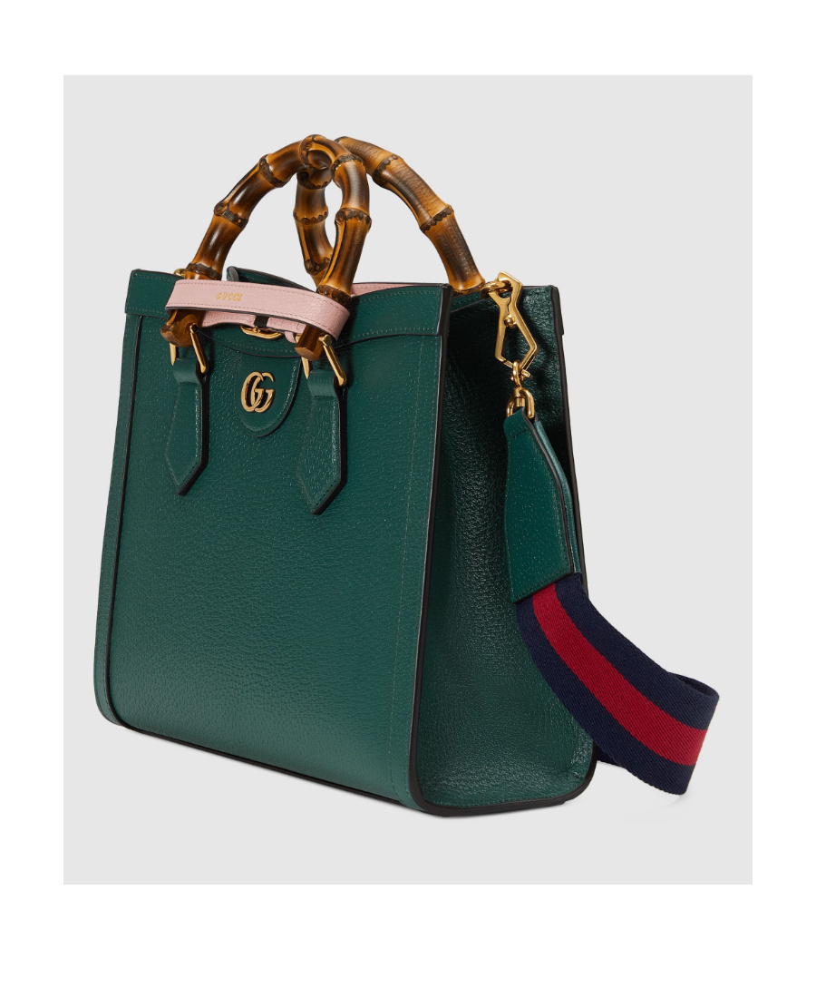 Gucci Diana Mini Leather Tote Bag In Green