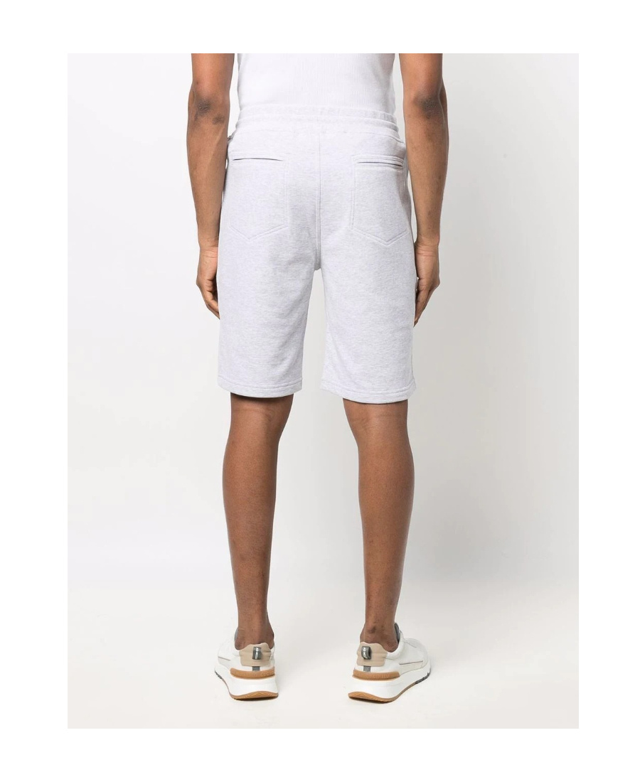 Brunello Cucinelli Bermuda Shorts In Cotton Blend Jersey Texture In White
