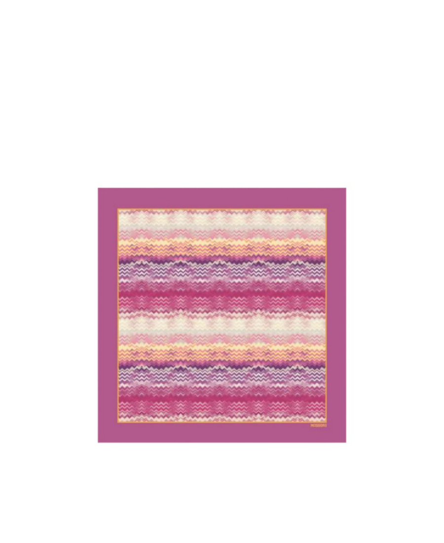 Missoni Zigzag Print Silk Scarf In Pink
