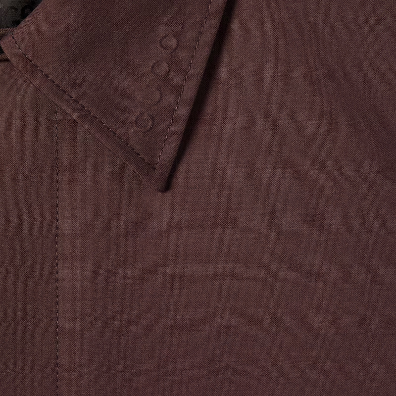 Gucci Bonded Wool Coat With Logo In Burgundy