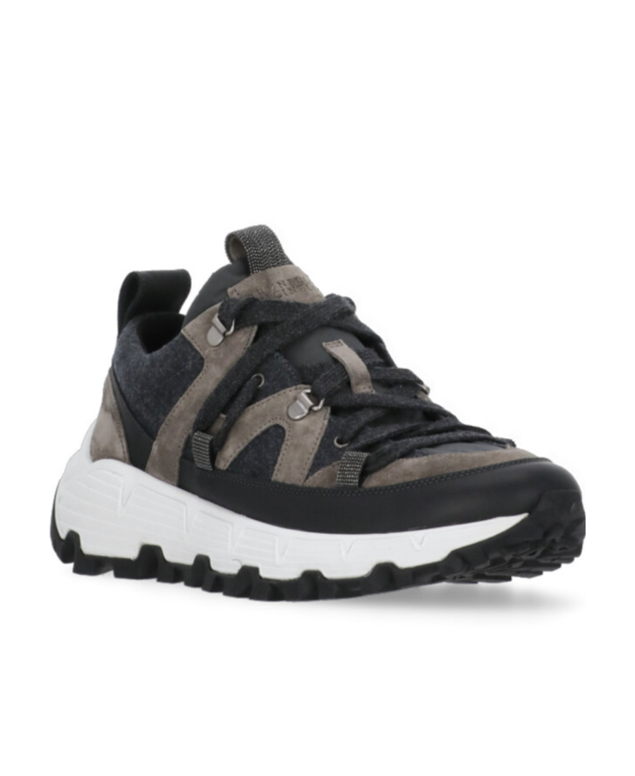 Brunello Cucinelli Leather Sneakers In Black