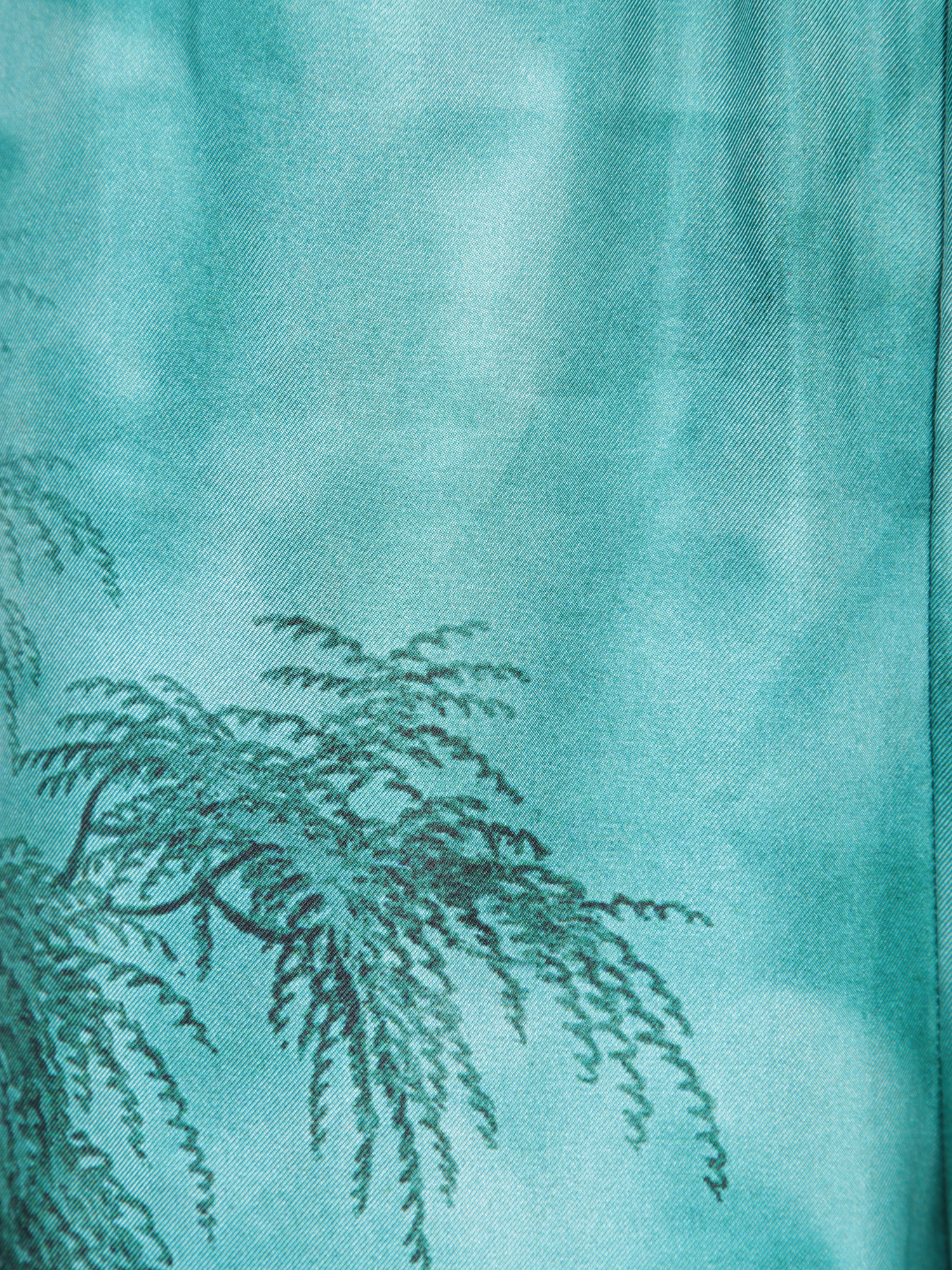 Pierre-louis Mascia Wide-leg Trousers With Botanical Print In Green