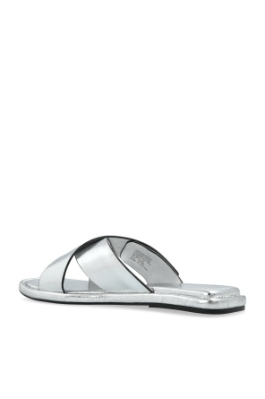 Tory Burch Logo-plaque Sandals In White