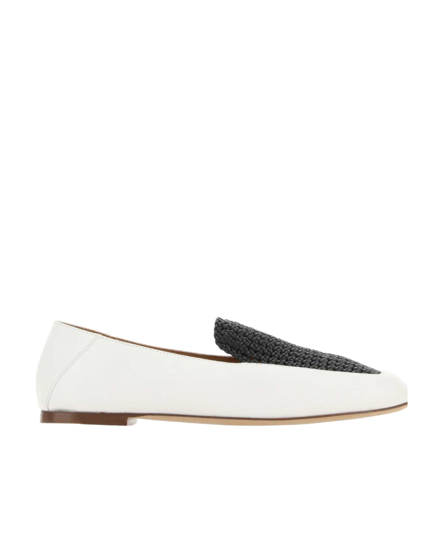 Chloé Olene Two-tone Loafers In White Leather In White