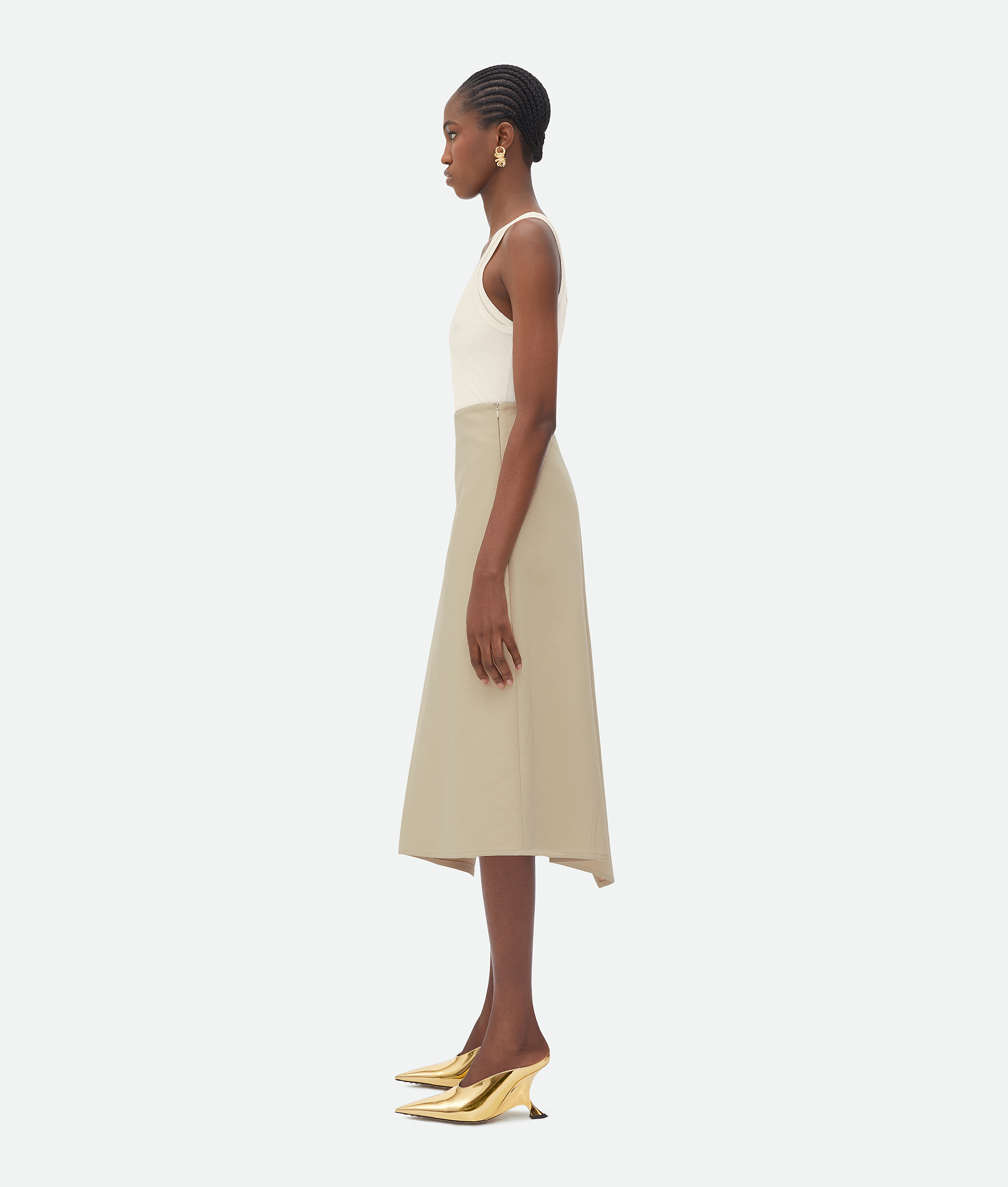 Bottega Veneta Irregular Skirt In Nude