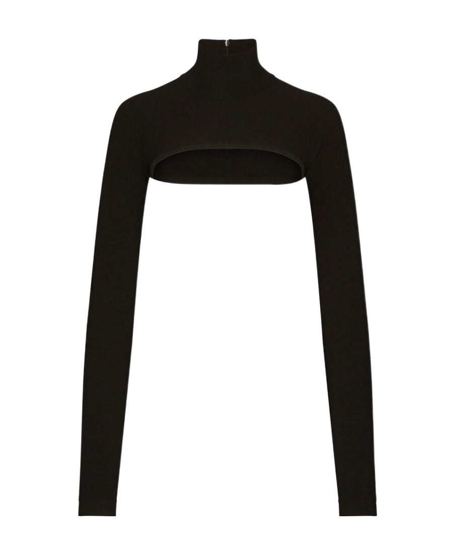 Dolce & Gabbana Viscose-blend Knit Shrug In Black