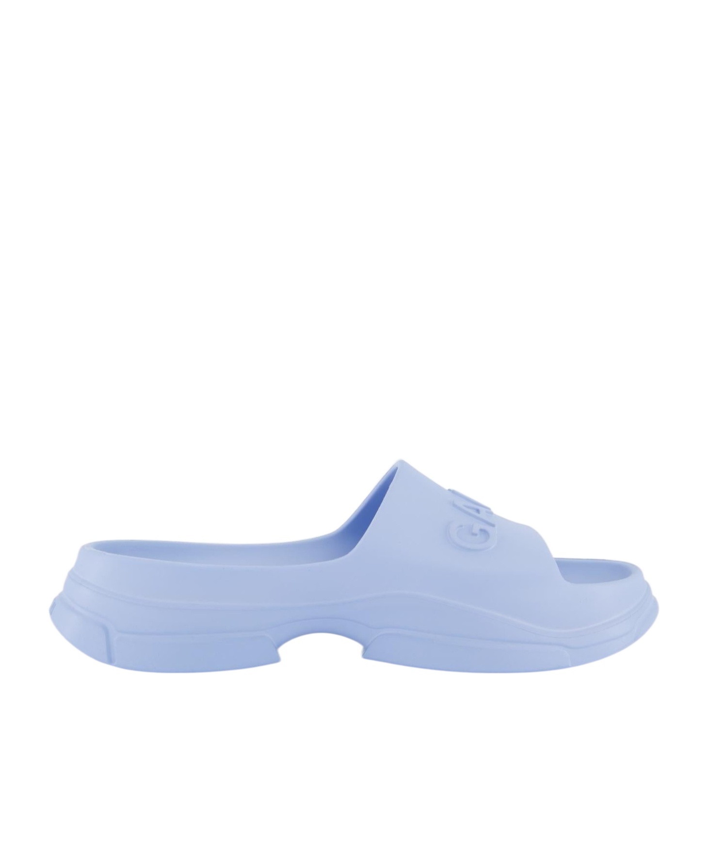 Ganni Round Toe Slippers In Blue