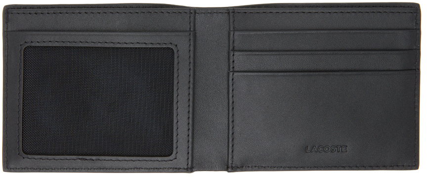 Shop Lacoste Black Logo Double Fold Wallet
