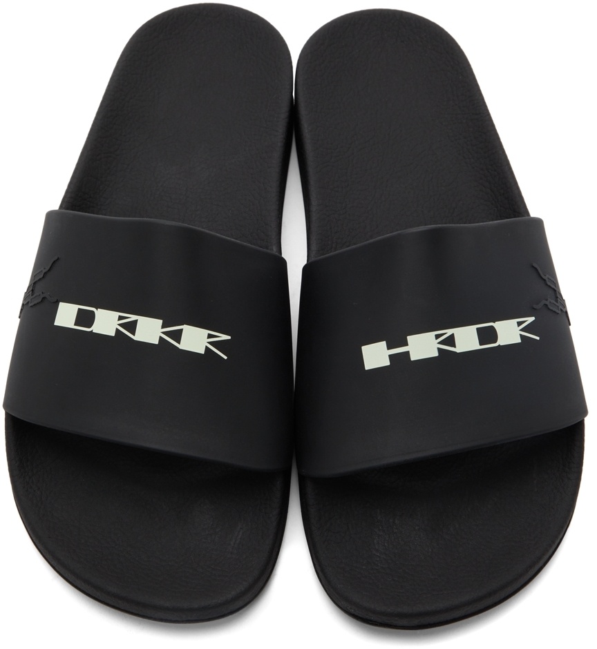 Rick Owens Drkshdw Logo Slippers In White
