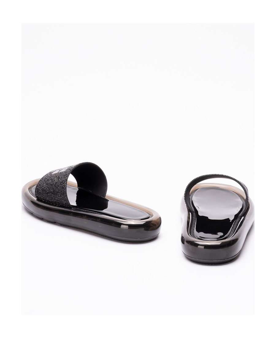 Tory Burch Logo-embossed Bubble Jelly Slides In Black