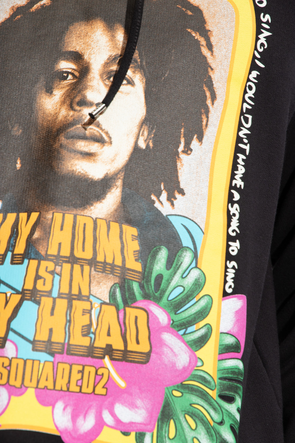 Dsquared2 Bob Marley Long-sleeve Hoodie In Black