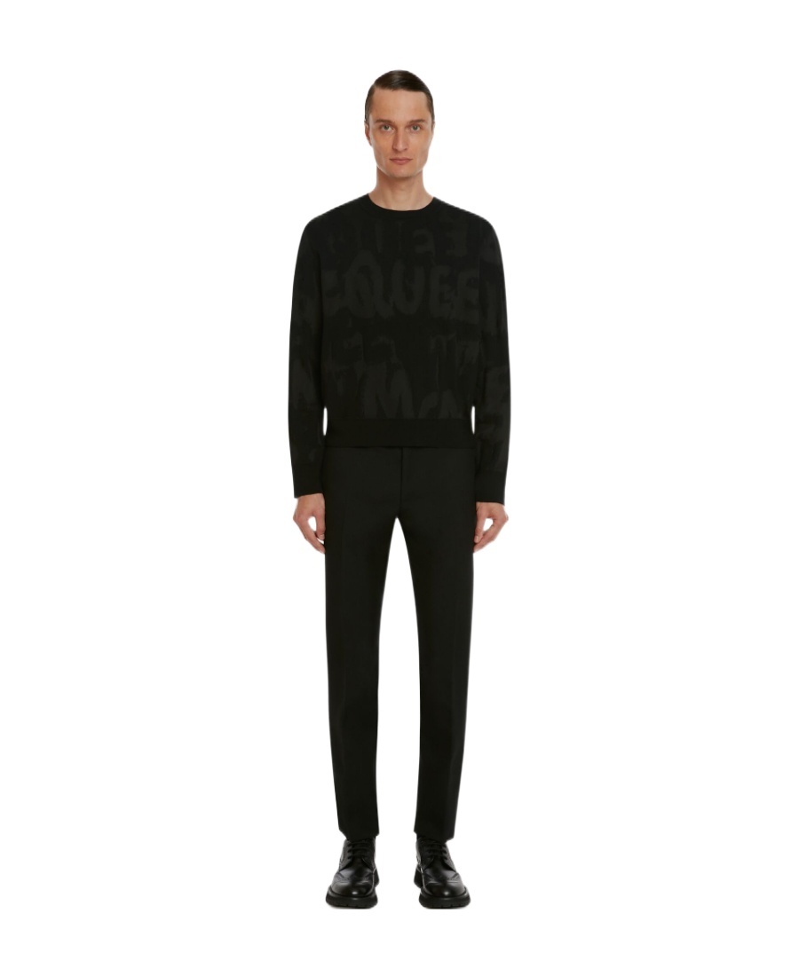 ALEXANDER MCQUEEN ALEXANDER MCQUEEN LOGO JACQUARD KNITTED JUMPER