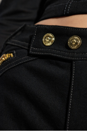 Versace Jeans Couture Zip-detailed Jeans In Black