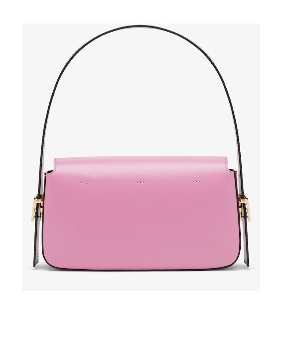 Shop Fendi Pink And Dark Brown Colour-block Leather Bag