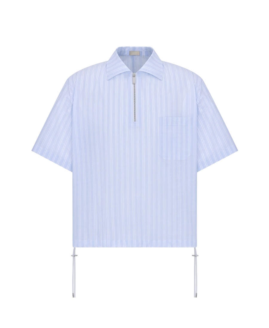 Dior Striped Pullover Shirt In Blue