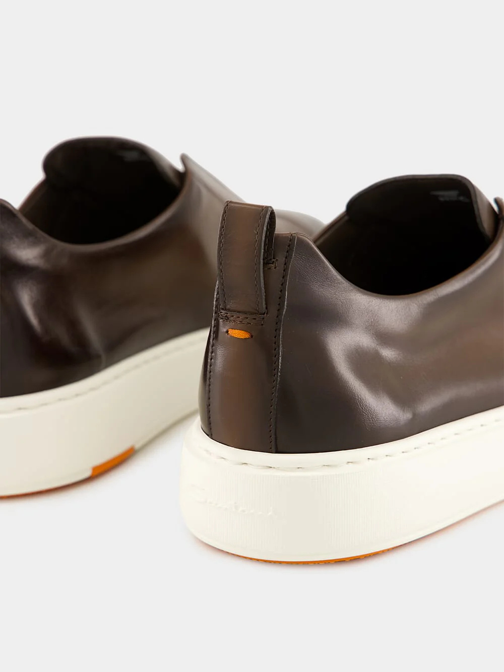 Santoni Round Toe Sneakers In Blue