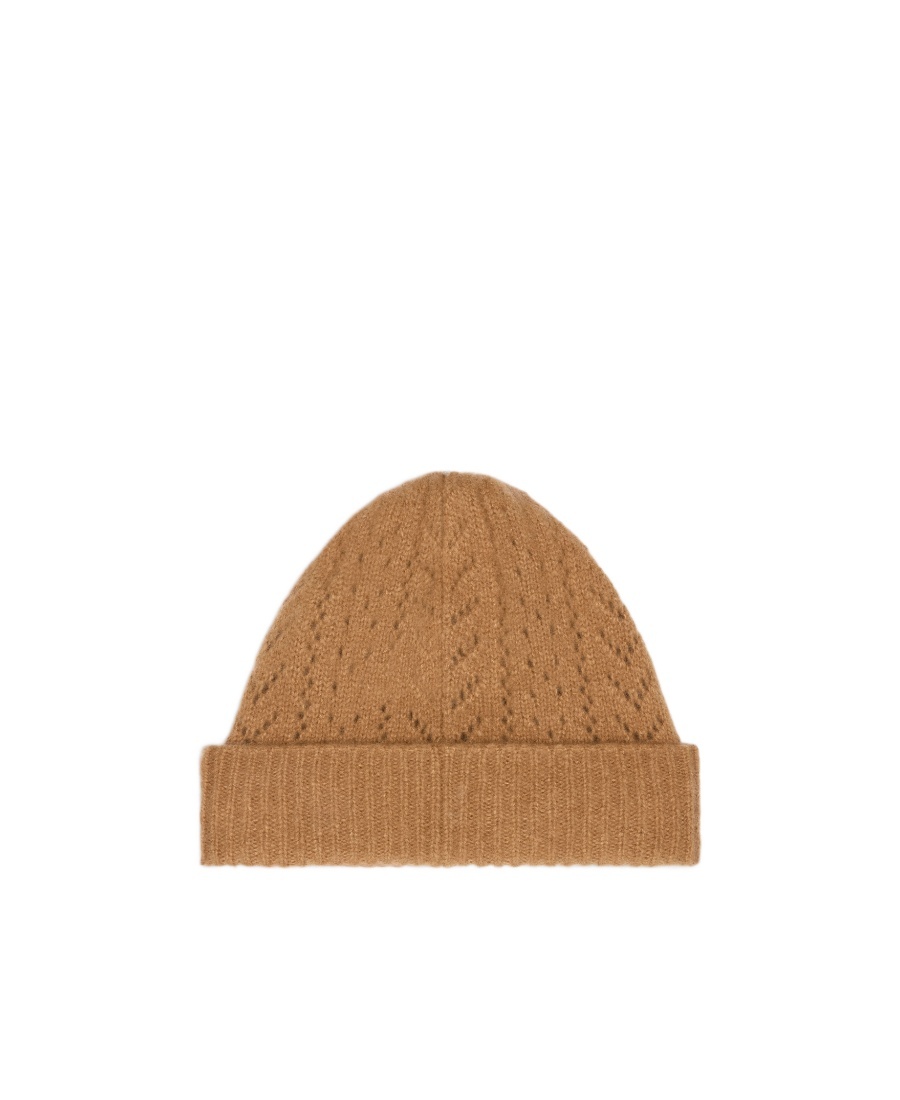 Celine Cashmere Silk Wool Cap In Brown