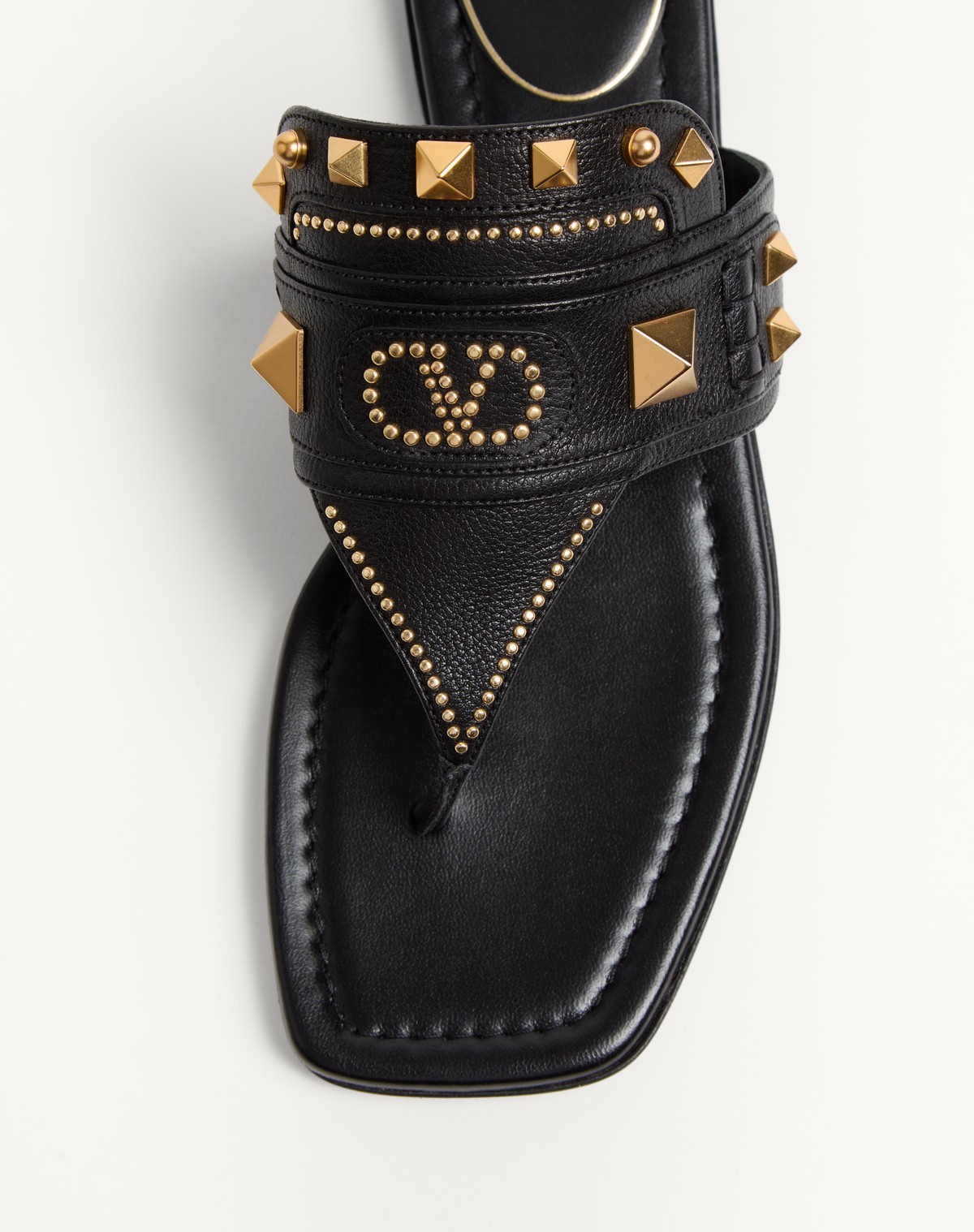 Shop Valentino Plaster Caster Buffalo Thong Sandal In Black