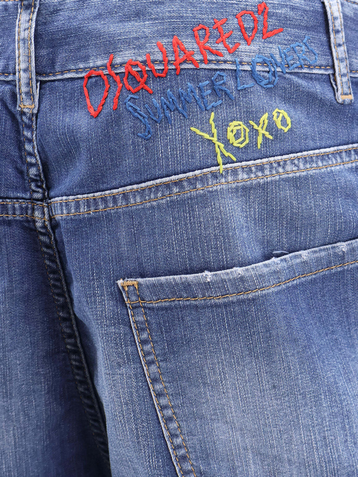 Dsquared2 Summer Lovers Denim Shorts In Blue