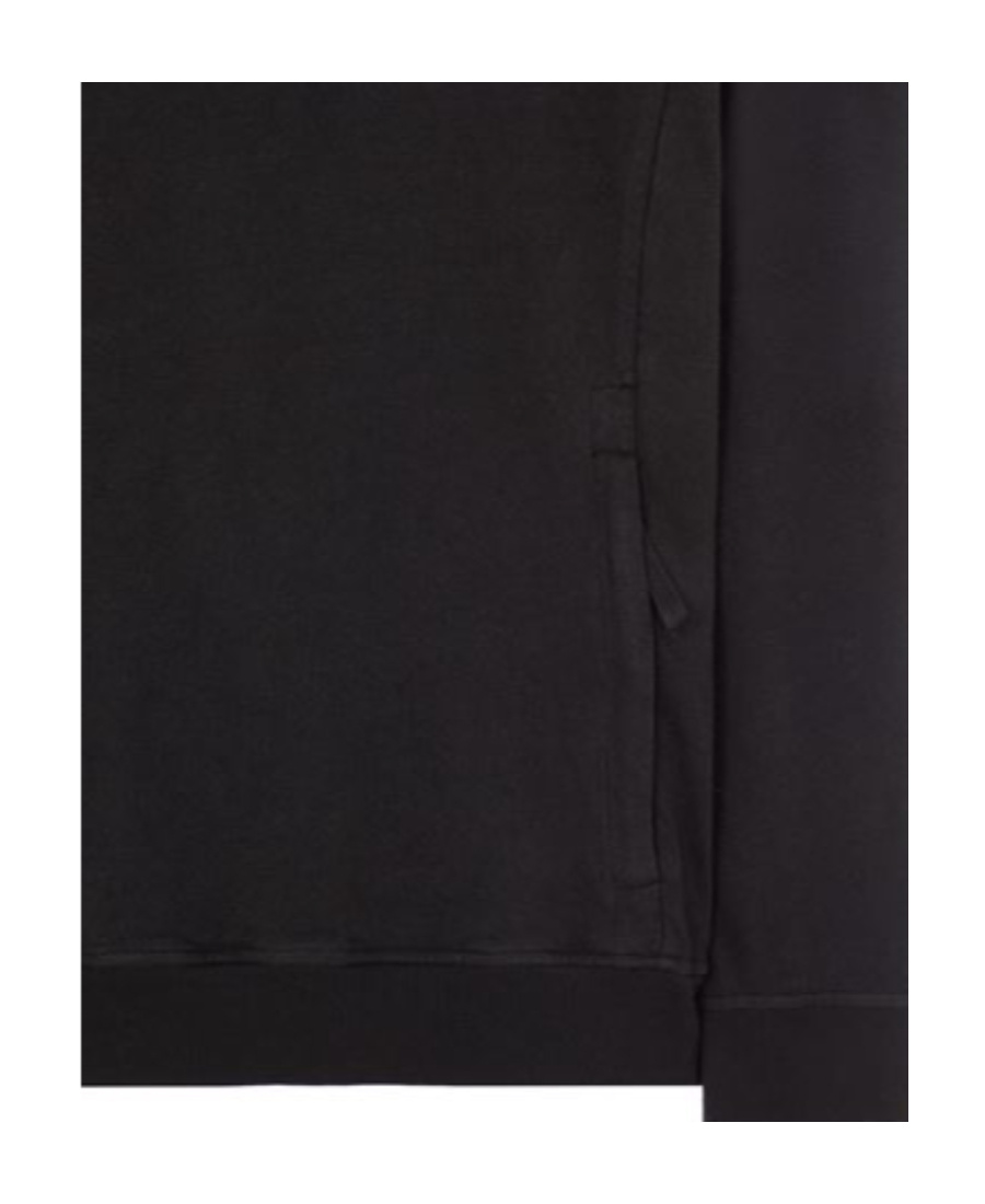 Stone Island Long-sleeved Compass Patch Hoodie In Black