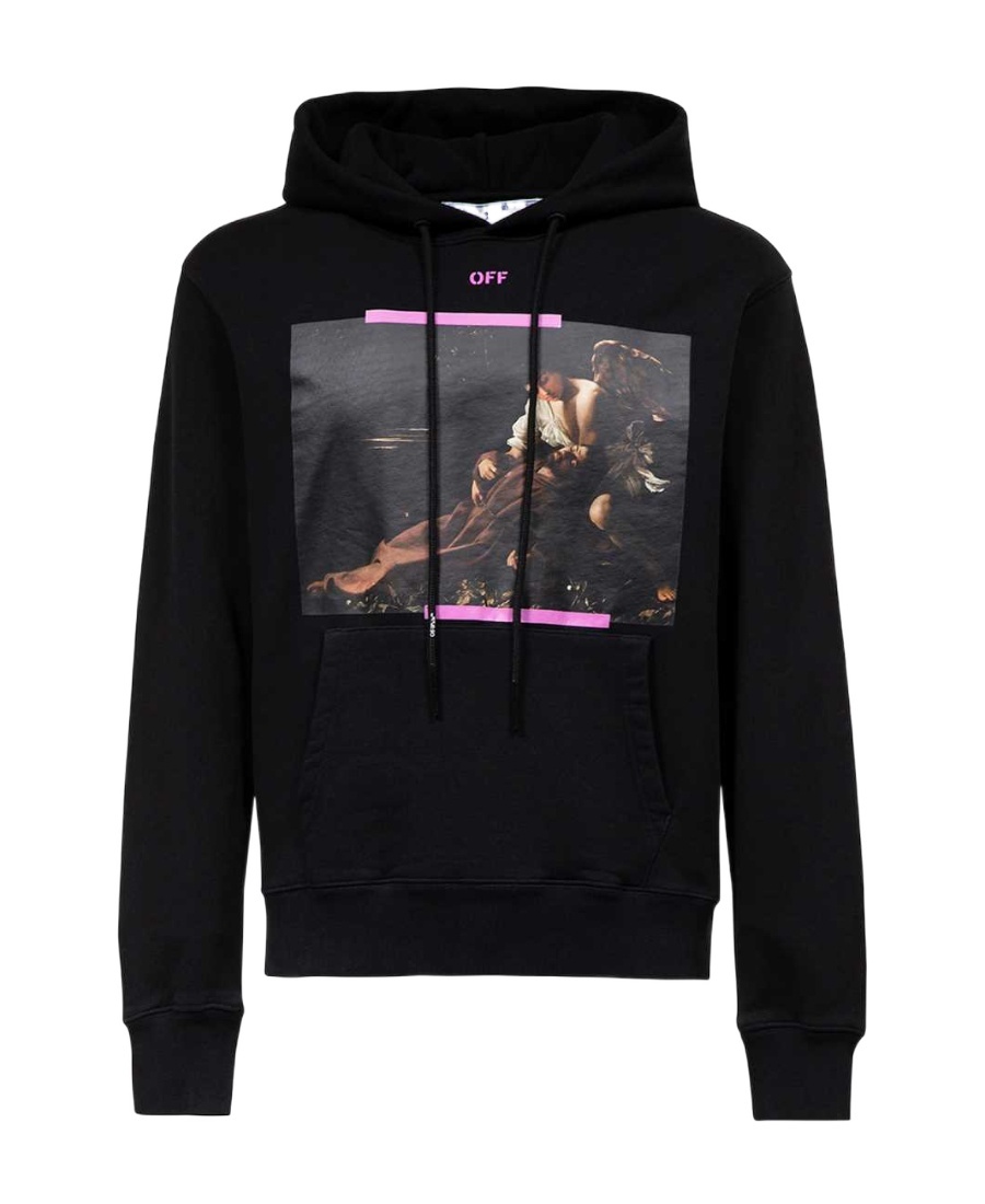 OFF-WHITE CARAVAGGIO PRINT COTTON HOODIE