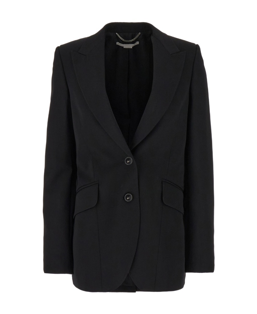 Stella Mccartney Fluid Viscose Blend Oversized Blazer In Black