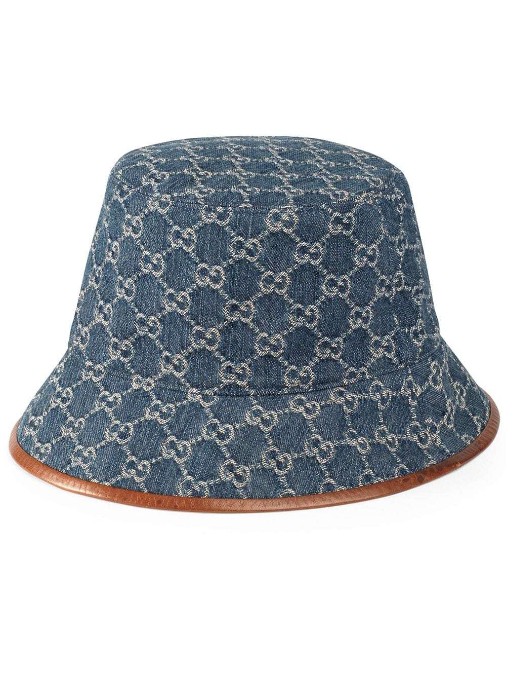Gucci Gg Supreme Denim Bucket Hat In Black