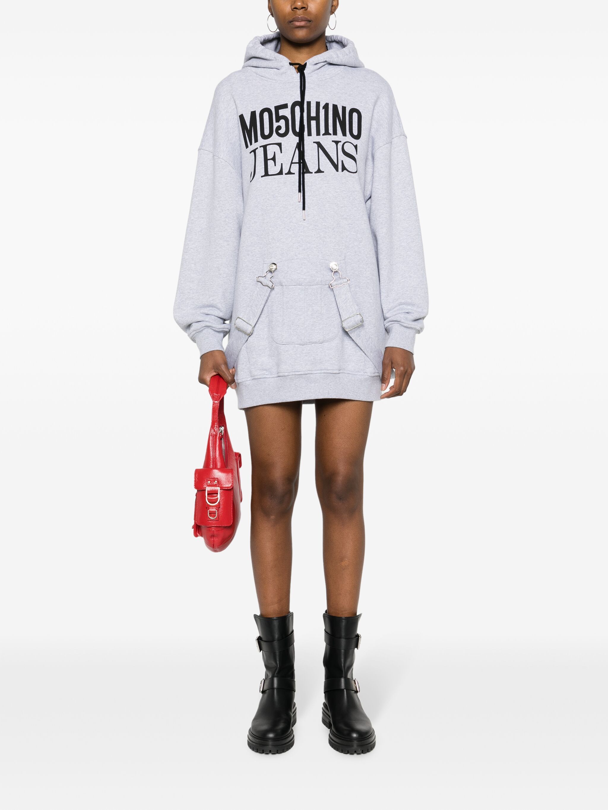 Moschino Strap-detailed Hooded Minidress In White