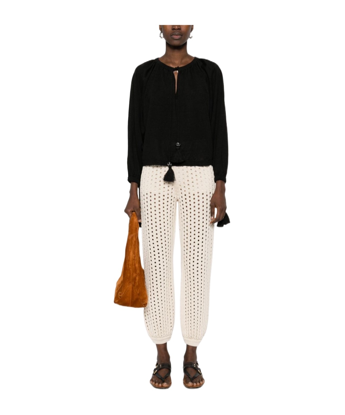 Max Mara Long-sleeved Sweater In Black
