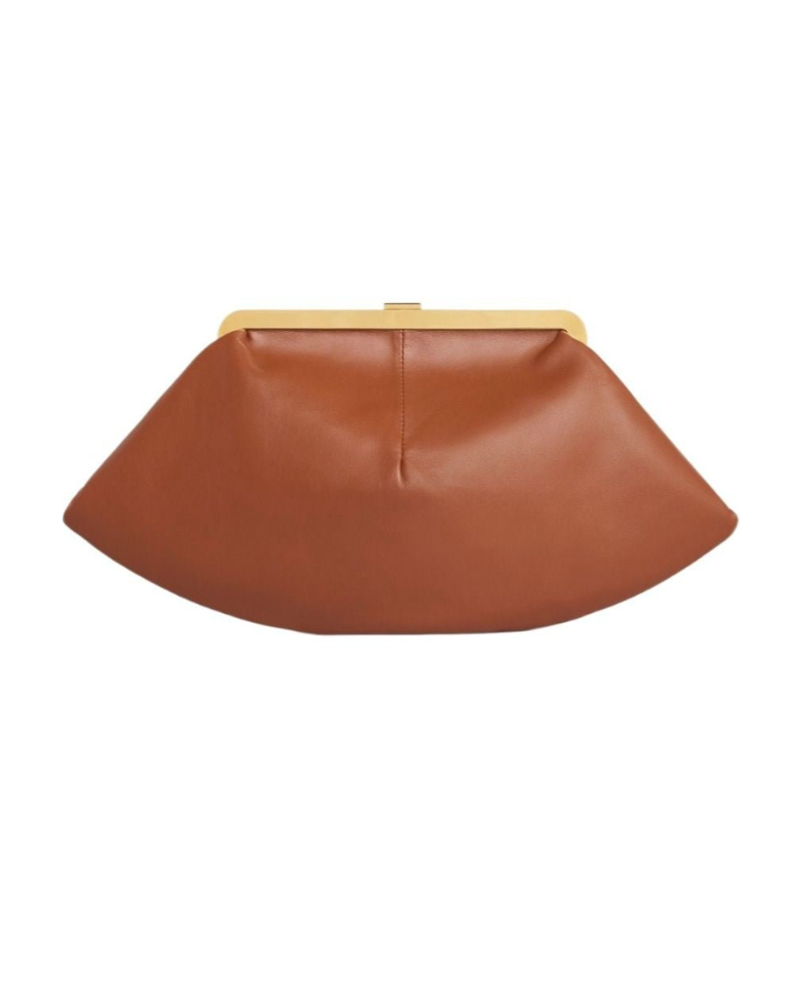 Celine Triomphe Smooth Sheep Leather Handbag In Brown
