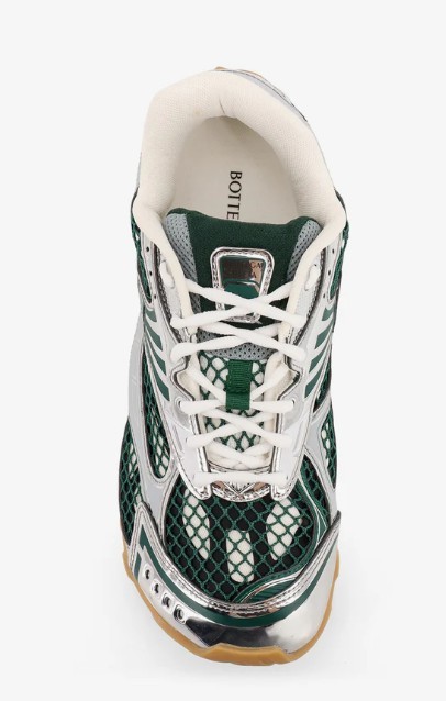 Bottega Veneta Dynamic Orbit Sneakers Featuring Mesh Panels In Green