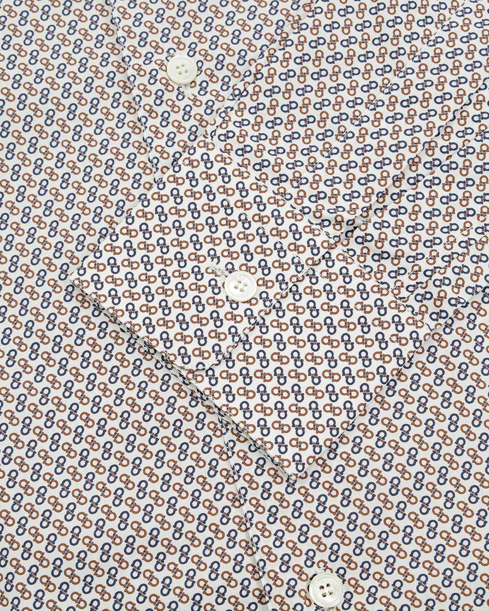 Ferragamo Logo Lapel Shirt In Gray
