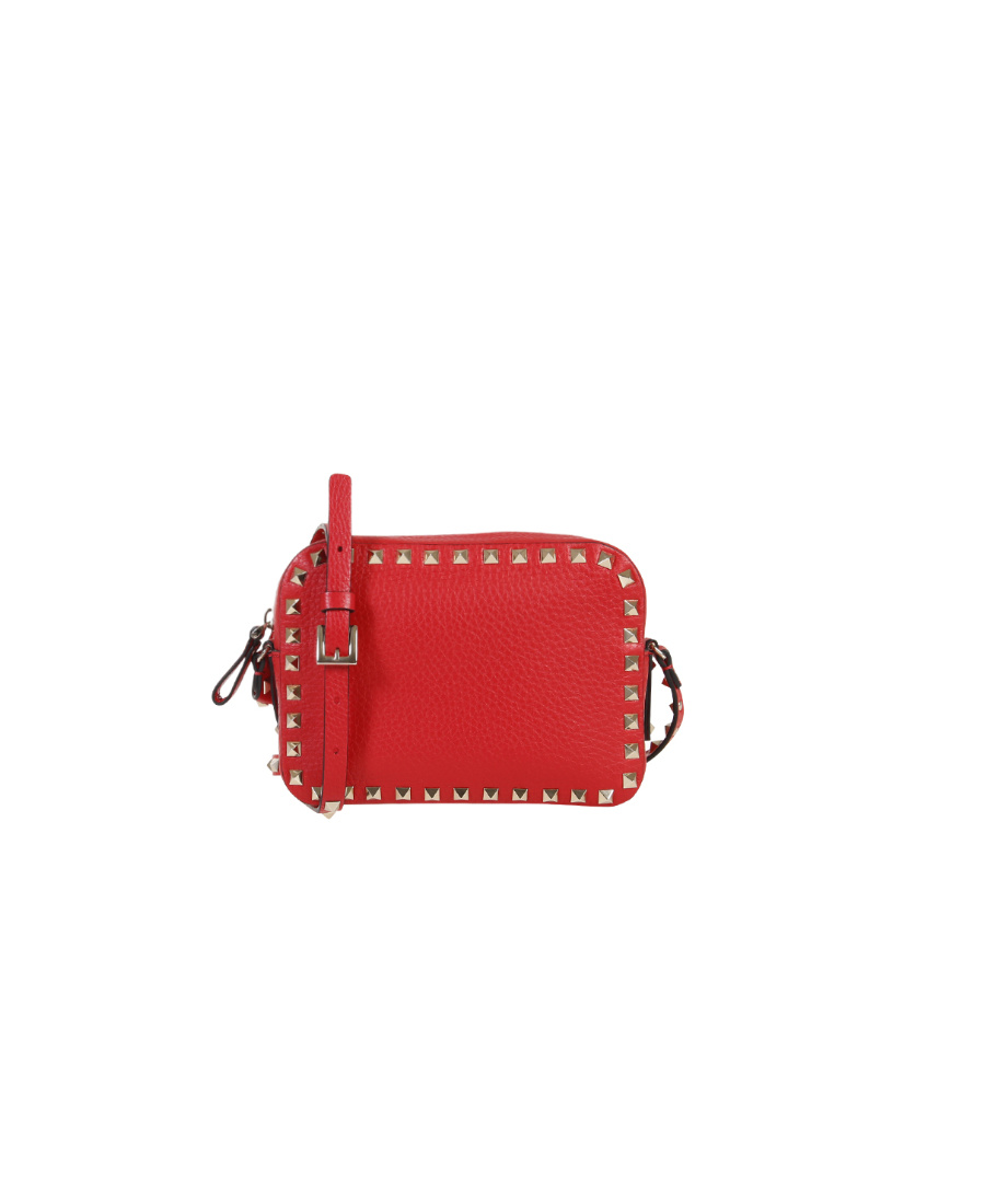 Valentino Rockstud Camera Shoulder Bag In Red