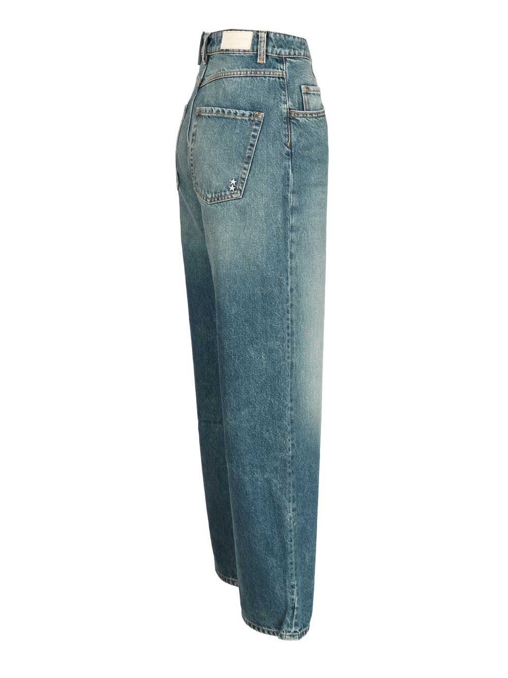 Icon Denim Denim Trousers With Belt Loops In Blue
